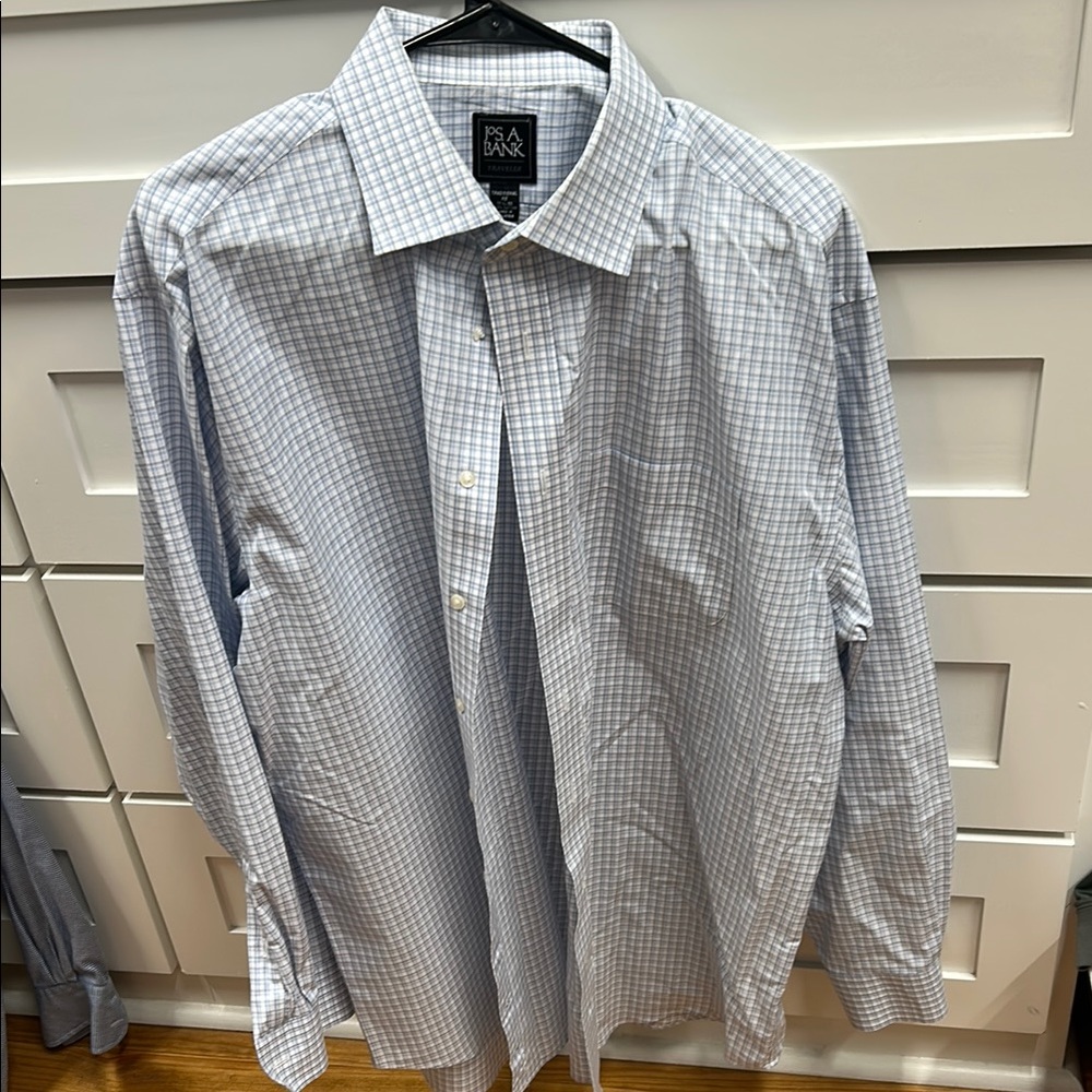 Men's Blue Checkered Shirt 17 1/2-35”